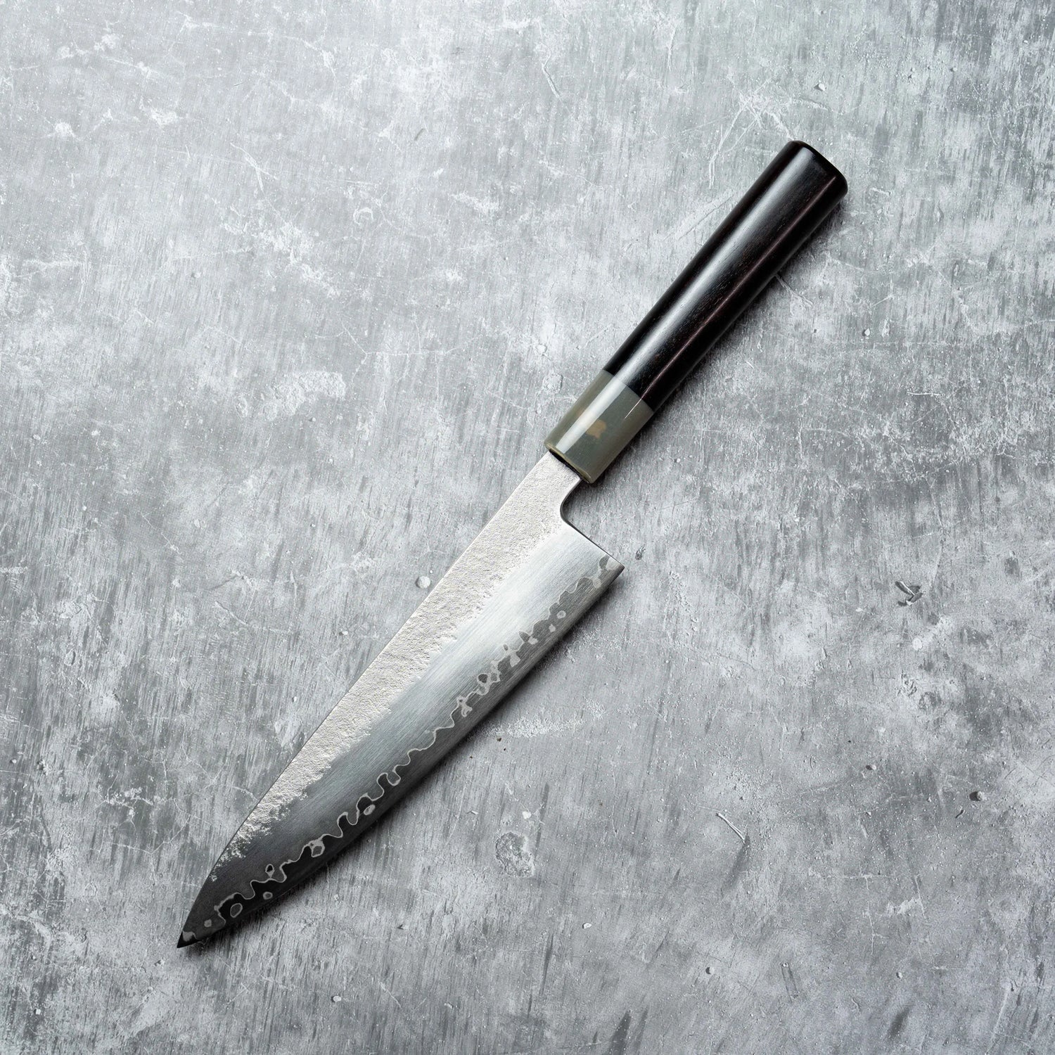 210mm Gyuto Silvery Forging USA S35Vn Powder Steel with Buffalo Horn & Ebony handle