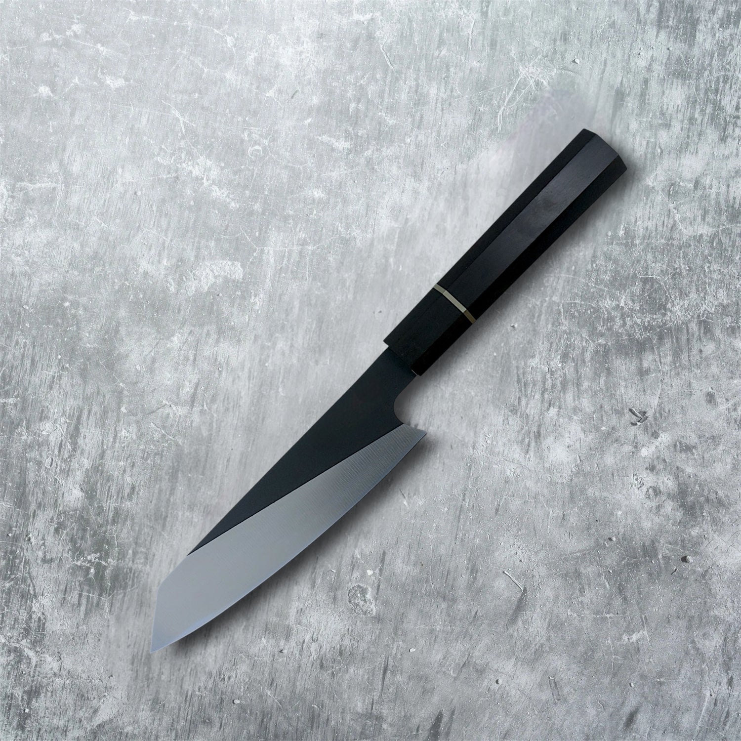 160mm Kiritsuke Knife Octagonal black ebony wood handle