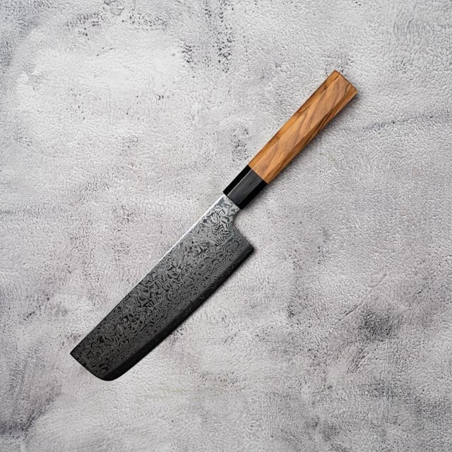 180mm Nakiri 67 Layers Damascus with Olive wood + Buffalo Horn