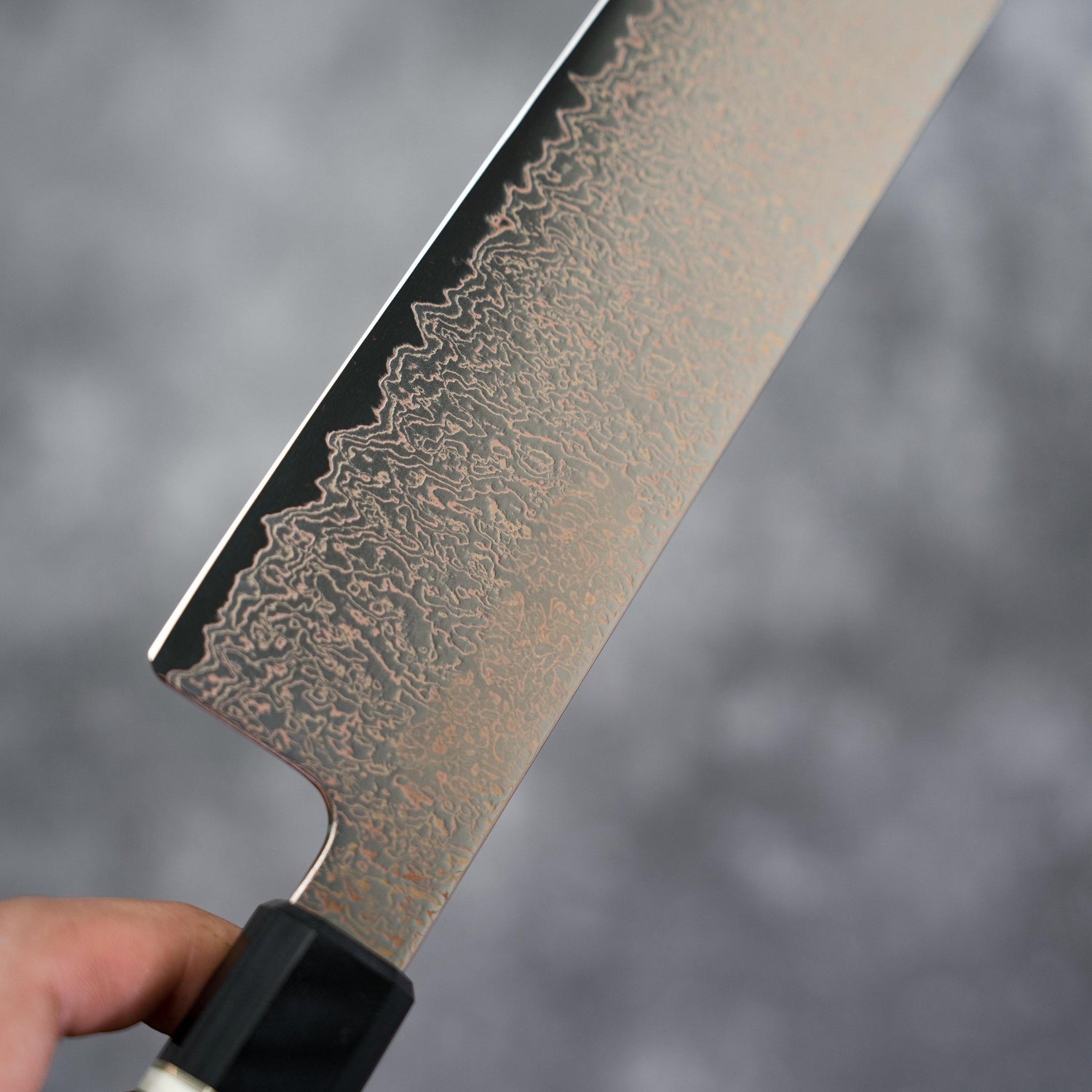 170mm Nakiri 37 Layer Copper Damascus Steel with Ironwood Handle